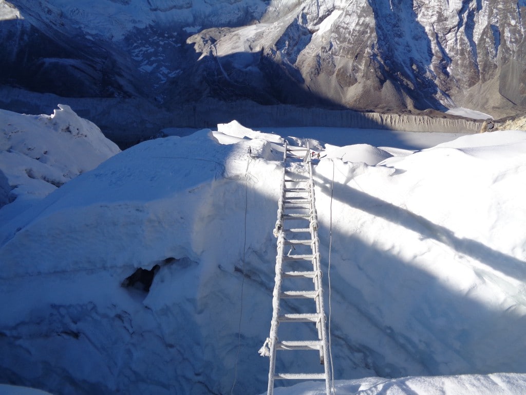 One of the ladder crossings on Island peak