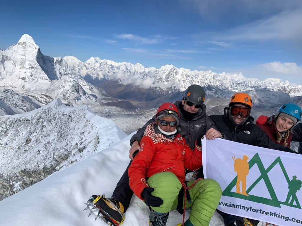 Sitting on the top of Island Peak