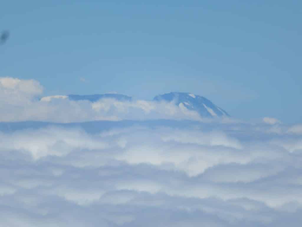 The view of Kilimanjaro as you fly passed