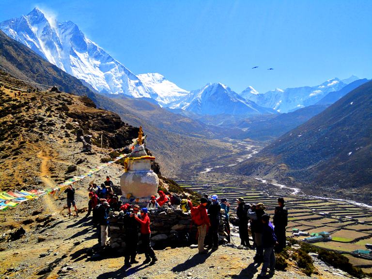 Island Peak from above Dingbouche Mera and Island Peak Climbs 2019