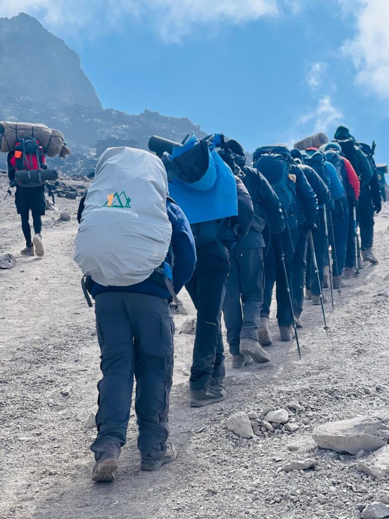 On the way to the summit of Kilimanjaro