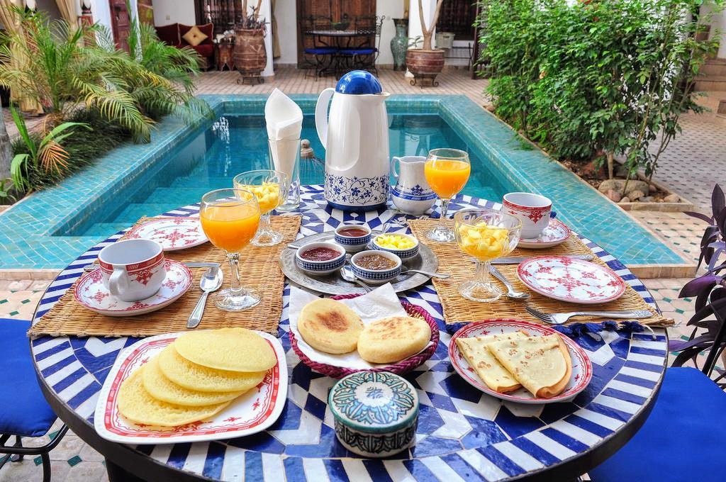 Food at our hotel in Marrakech.