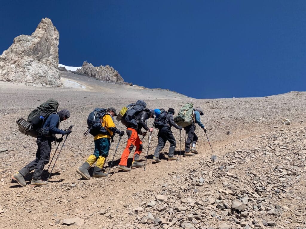Hiking up Aconcagua
