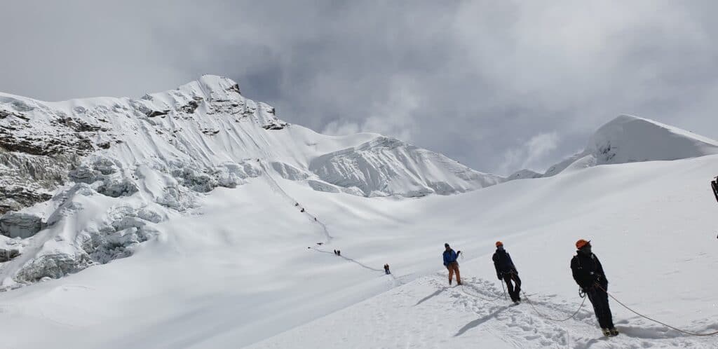 The famous head wall on Island Peak
