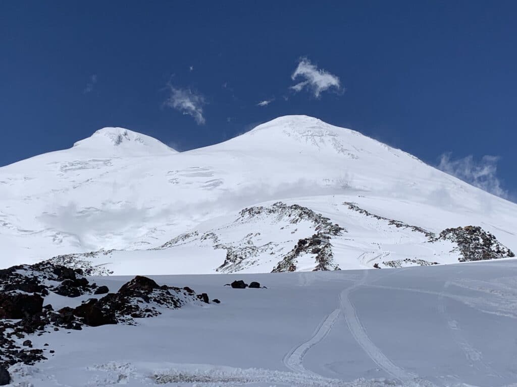 The view up Mount Elbrus