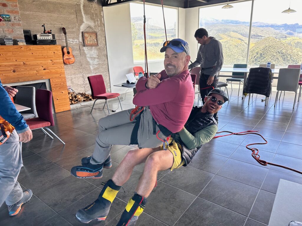 training for crevasse rescue on Cayambe