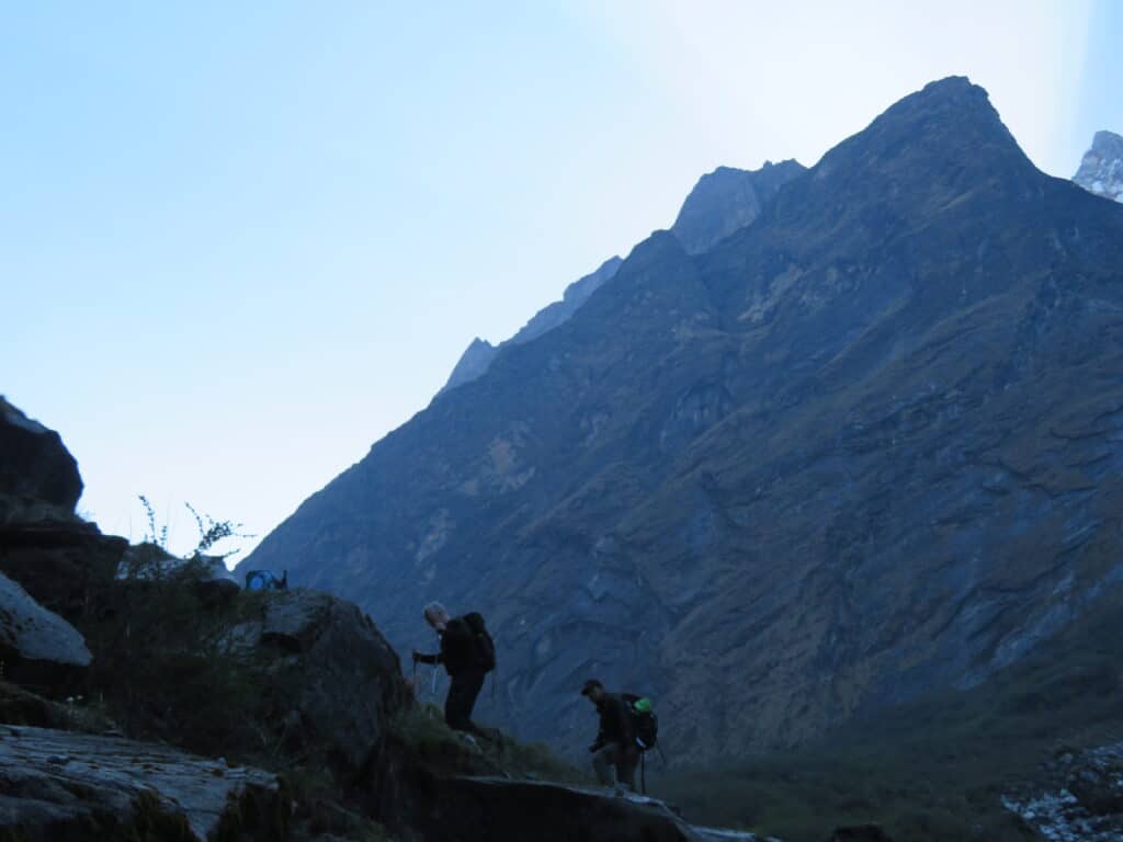 Step trail on route to Annapurna